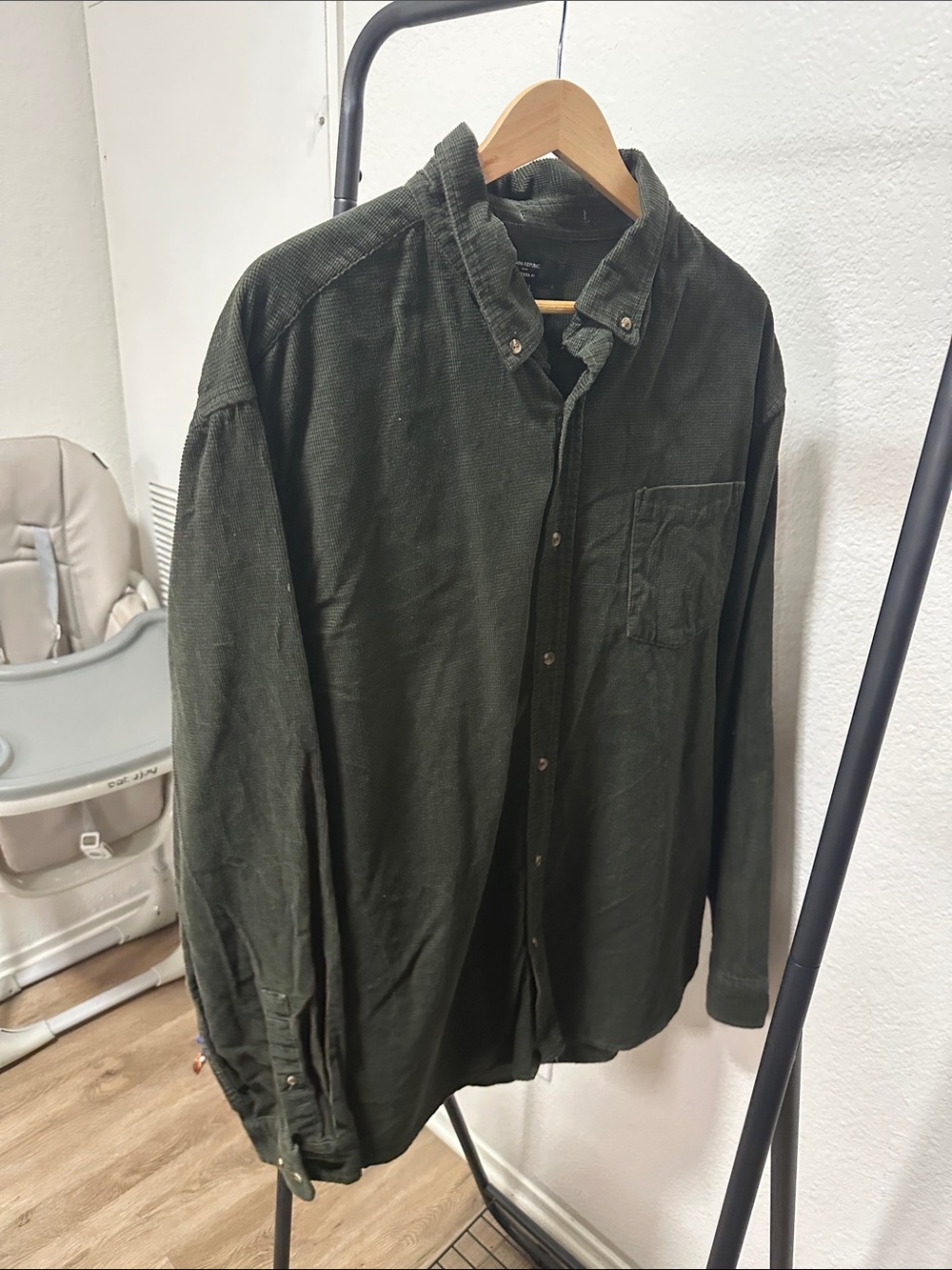 Banana Republic Olive Green Corduroy Button-Up Shirt